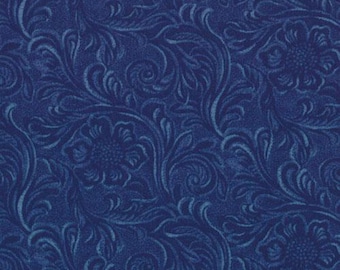 Moda TOOLED LEDEREN quiltstof op maat gesneden door Sara Khammash - 11216 12 Denim