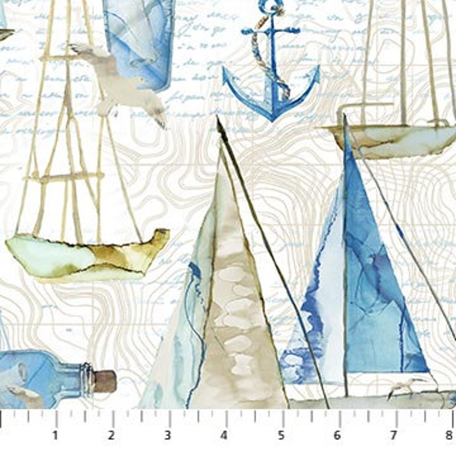 Northcott SAIL AWAY Quilt Fabric ByThe1/2Yard by Melanie Etsy