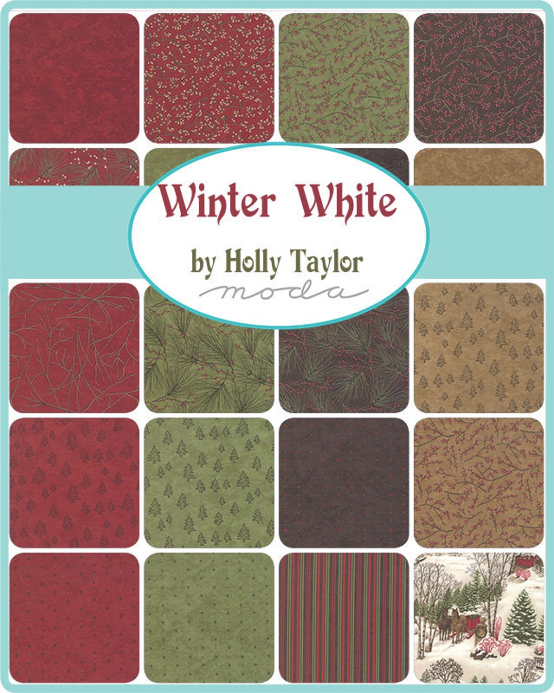 Moda WINTER WHITE Quilt Fabric Bythe1/2yard by Holly Taylor Etsy