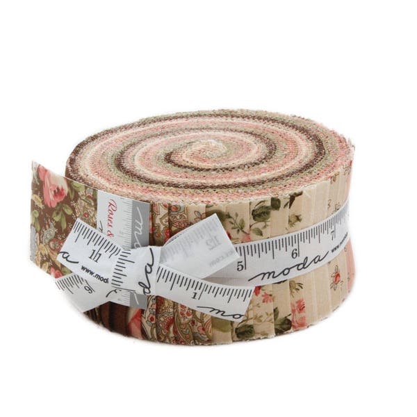 Moda ROSES and CHOCOLATE II Jelly Roll 33270JR 40 2.5" Quilt Fabric Strips