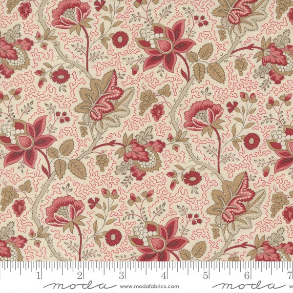 Moda CHATEAU DE CHANTILLY Quilt Fabric By-The-1/2-Yard by French General - 13944 16 Pearl