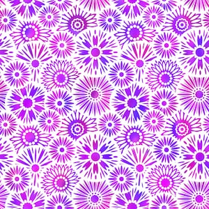 Schenck UNUSUAL GARDEN II Quilt Fabric By-The-1/2-Yard by Jason Yenter - 9UGB 3 Purple/White