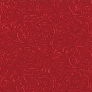 Moda TOOLED LEATHER Quilt Fabric By-The-1/2-Yard by Sara Khammash - 11216 11 Red