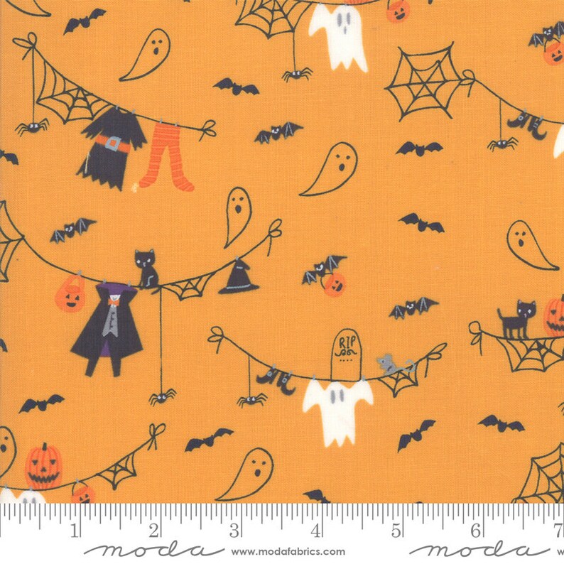 Moda GHOULS AND GOODIES Quilt Fabric By-The-1/2-Yard by Stacy | Etsy