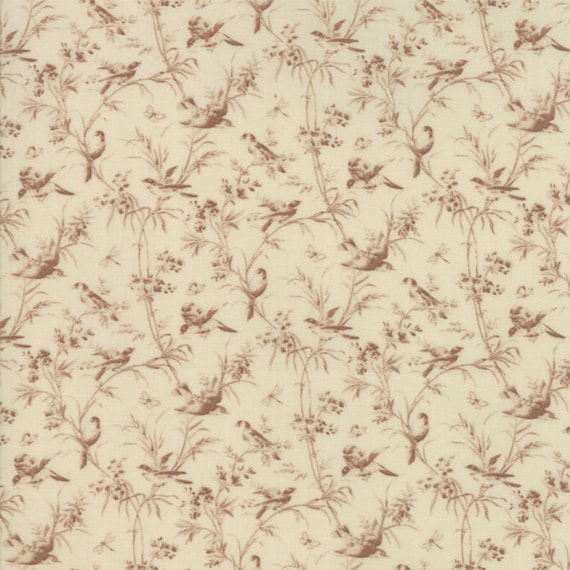 13823 15 MODA Fabric ~ LA VIE EN ROUGE ~ French General Oyster Rouge by 1//2 yd