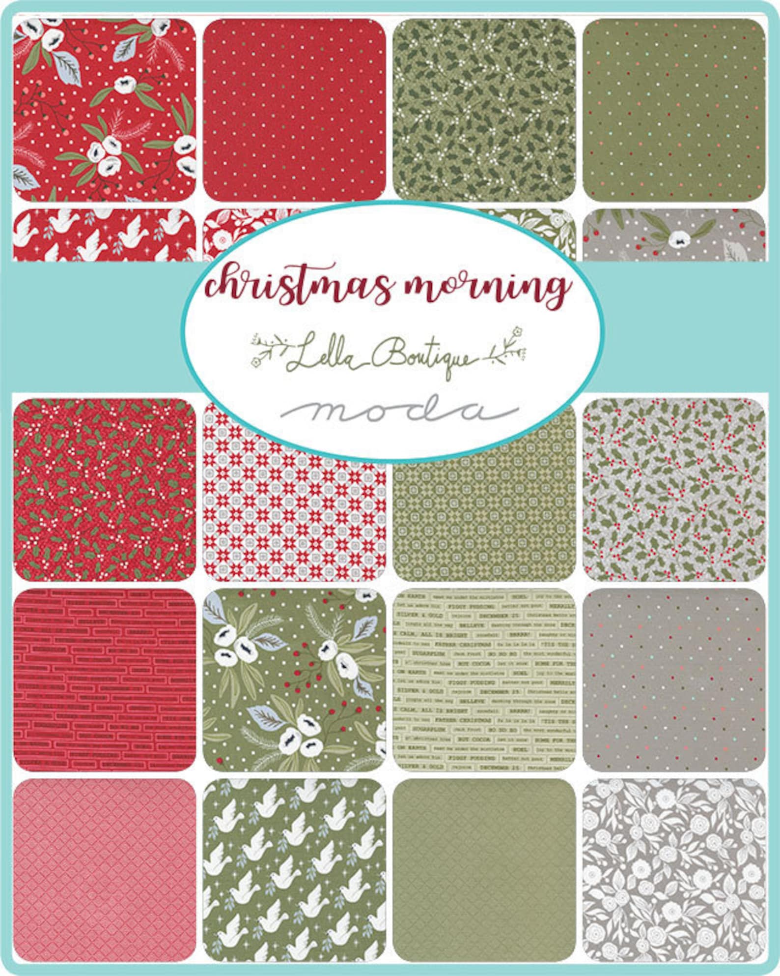 Moda CHRISTMAS MORNING Quilt Fabric ByThe1/2Yard by Lella Etsy