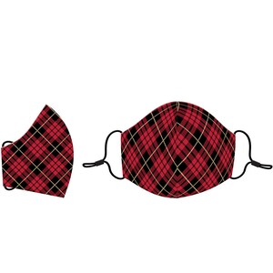Cotton Face Mask Christmas Diagonal Plaid Punch Studio 81063