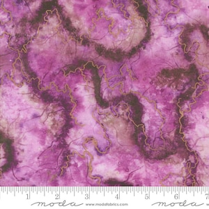 May include: Purple fabric with a marbled pattern and gold accents. The fabric has a subtle sheen and a soft texture.