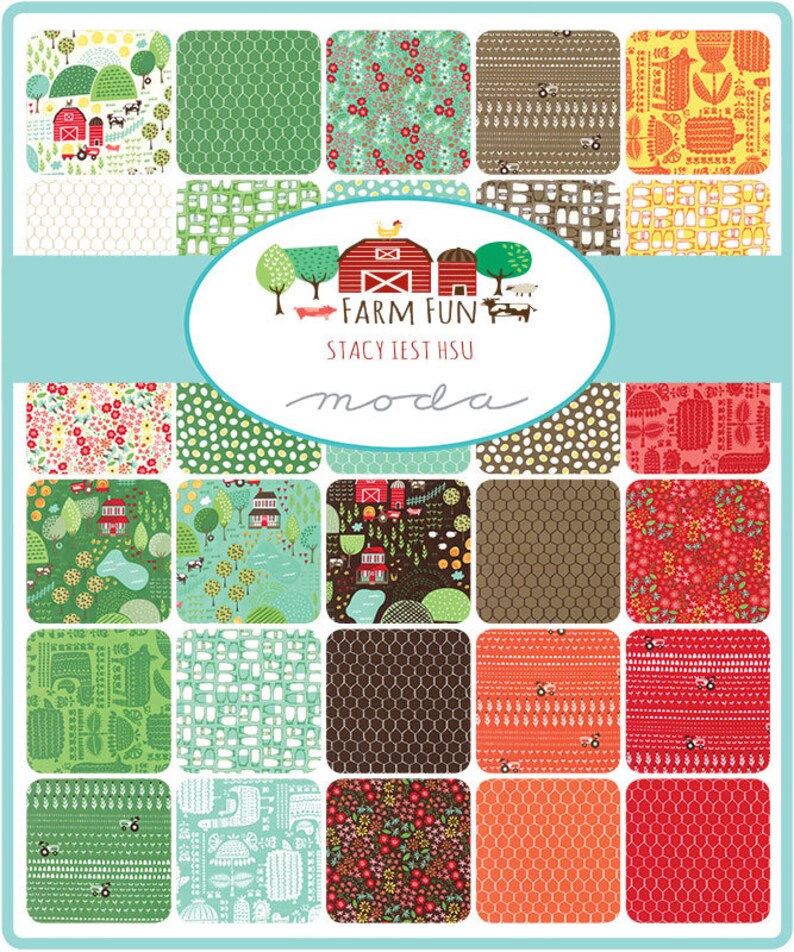 Moda FARM FUN Quilt Fabric 36 X 44 Panel by Stacy Etsy