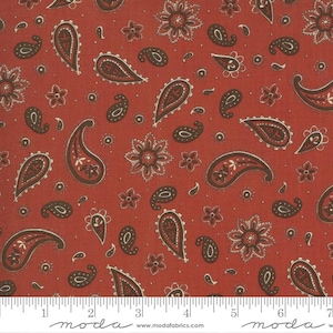 Moda Home On The Range Quilt Fabric by Deb Strain - 19995 12 Clay Red - 20&quot; End-of-Bolt Piece
