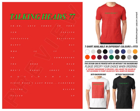 talking heads 77 t shirt