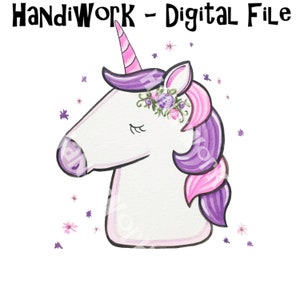 Unicorn PNG File, Girl Unicorn Design, Watercolor Unicorn, Unicorn Sublimation Design, Girly Unicorn PNG Design, Pink and Purple Unicorn