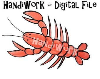 Langusten PNG Datei, Langusten Design, Cartoon Langusten, Langusten Sublimation Design, Aquarell Langusten, bemalte Langusen, Langusten Clip Art