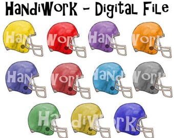 Football Helmet PNG File, Watercolor Football Helmet Design, Multicolored Football Helmets, Football Helmet Sublimation Design, Football png