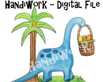 Easter Dinosaur PNG File, Easter Dino, Watercolor Dinosaur, Boy Easter Sublimation Design, Easter Dinosaur design, Dinosaur Easter Design