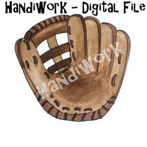 Baseball Glove PNG File, Watercolor Baseball Glove Design, Baseball Glove design, Baseball Glove Sublimation Design, Baseball glove clip art