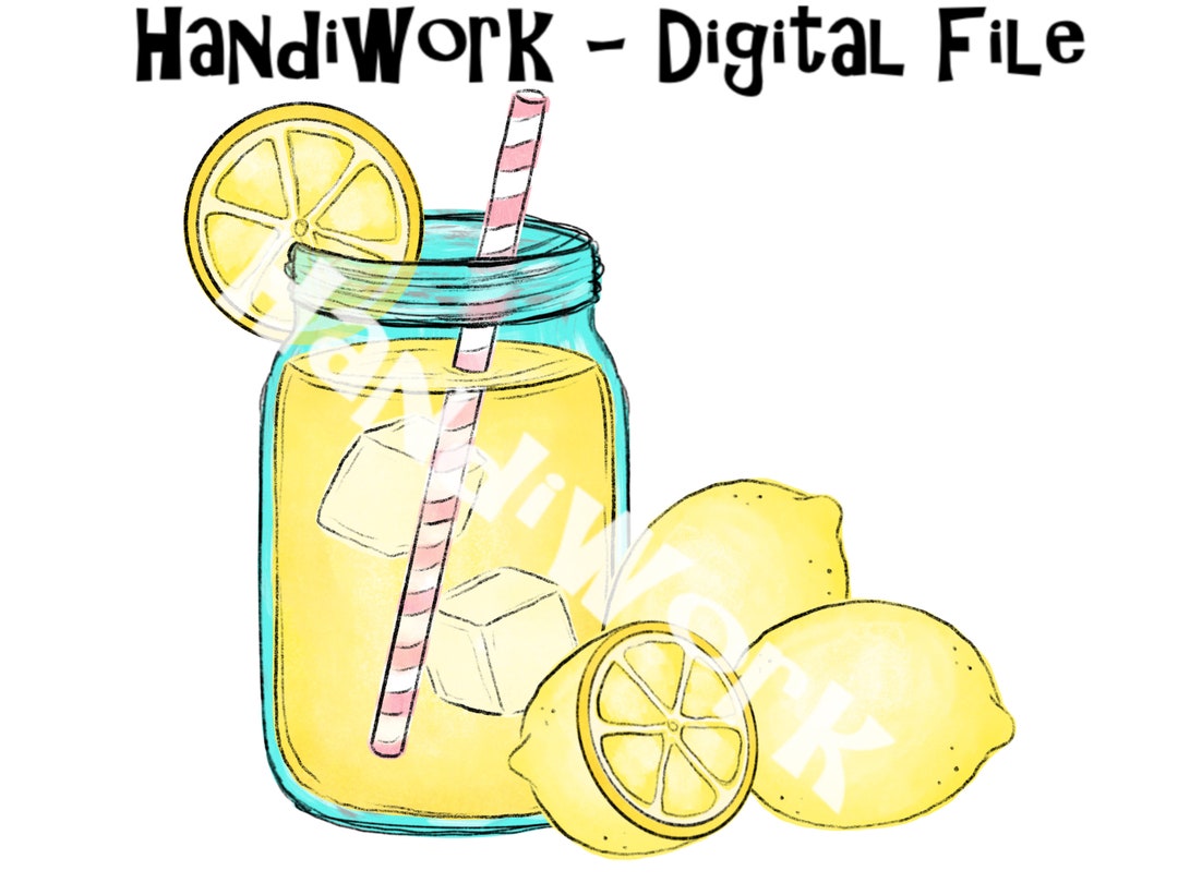 Lemonade in Mason Jar Png Design, Lemonade Drink With Lemons