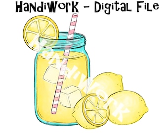 Limonade in stenen pot png-ontwerp, limonadedrank met citroenen-sublimatieontwerp, zomerlimonadedrank png-ontwerp, schattige limonade zomer png