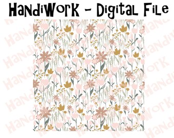 Painted mauve theme spring flower seamless design, gold and mauve painted flowers digital paper, brush stroke flower seamless design