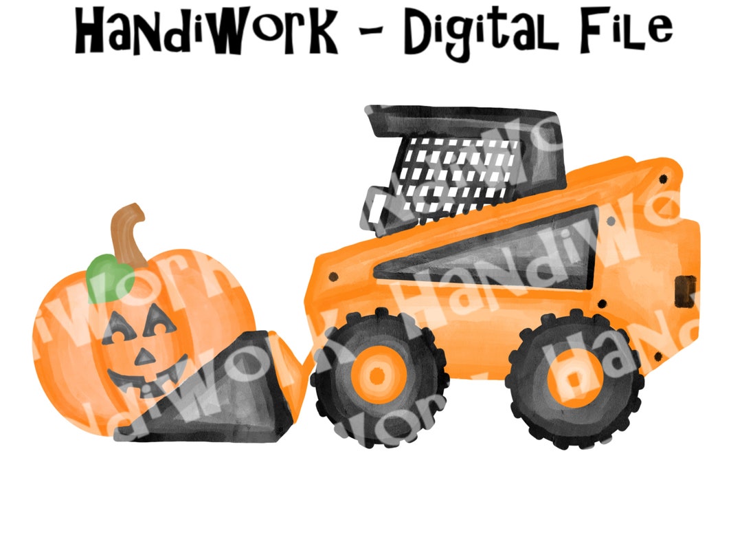 Halloween Skid Steer Png Design Kids Skid Steer With Pumpkin Etsy Halloween Skid Steer Png Design Kids Skid Steer With Pumpkin Etsy