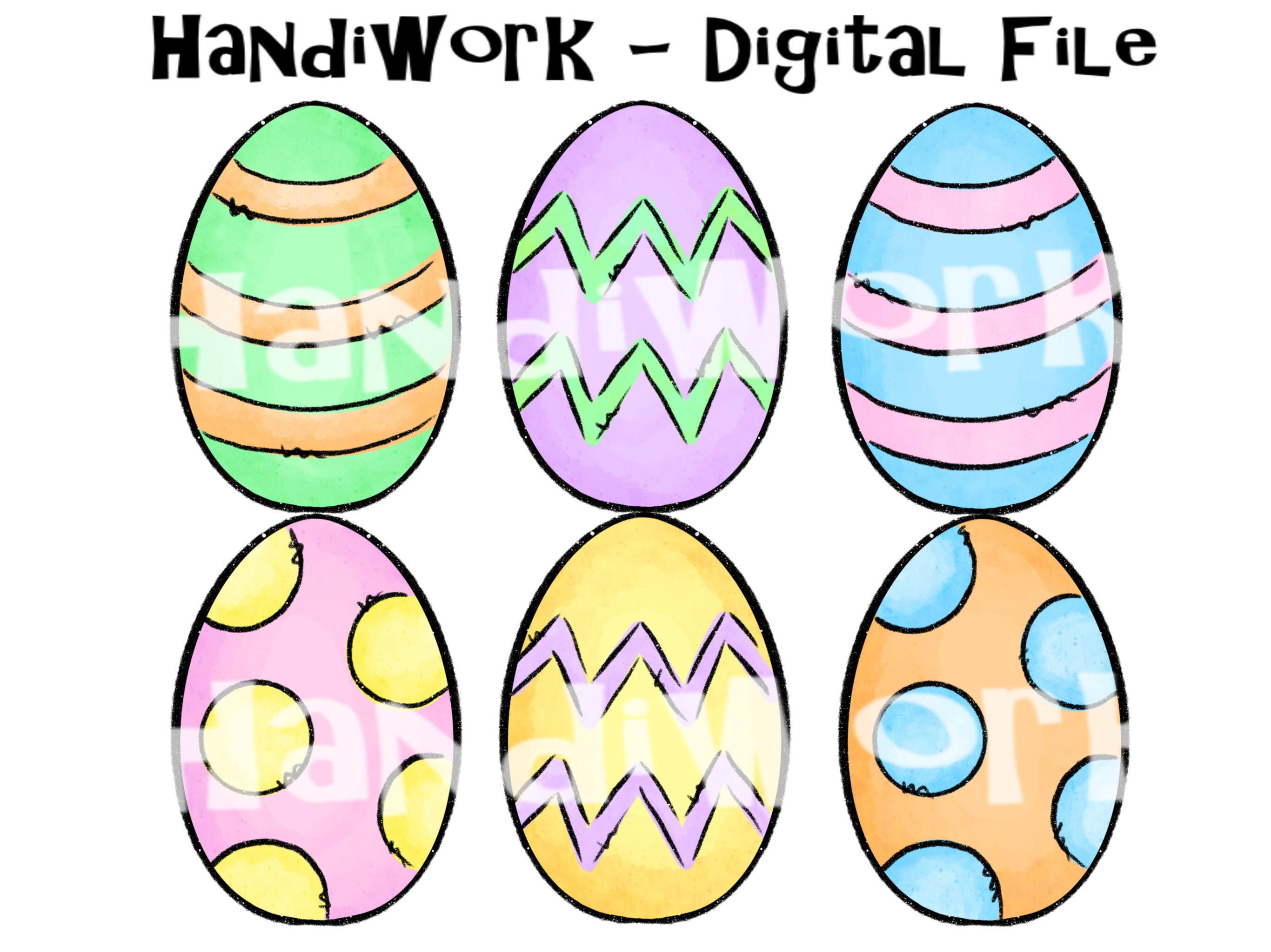 Watercolor Easter PNG Watercolor Easter Eggs (Instant Download) 