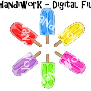Popsicle PNG Design, Watercolor popsicle design, Popsicle sublimation design, Popsicle clip art, multicolored summer Popsicle shirt design