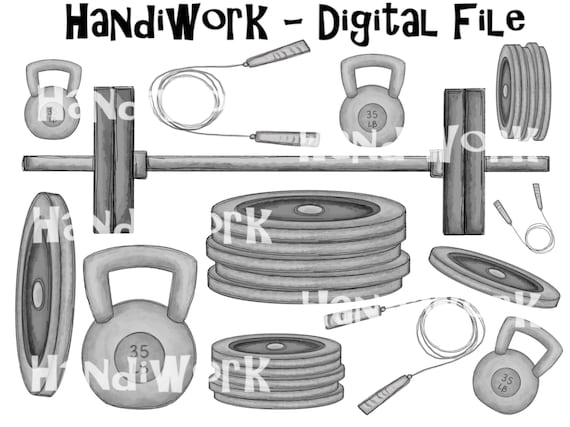 Workout Equipment Png Designs, Watercolor Crossfit Workout