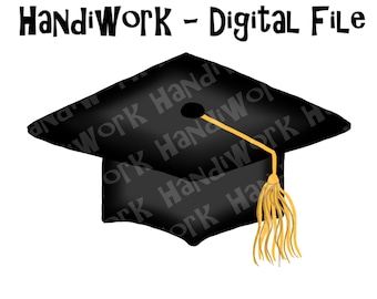 Graduation hat png, black and gold grad hat sublimation, graduation hat clip art, graduation digital design, cute grad hat png