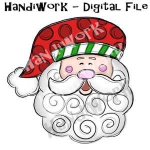 Santa Clause PNG File, Watercolor Santa clause, Santa Sublimation Design, Christmas Santa png design, Santa hat png, cute Santa sublimation