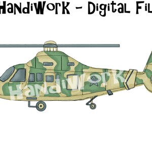 Watercolor military helicopter png design, camo helicopter sublimation design, military helicopter design file, painted army helicopter png
