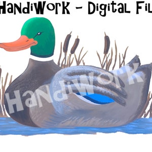 Mallard Duck PNG File, Mallard Duck Design, Painted Duck, Duck Sublimation Design, Duck Birthday Shirt Design, Mallard Duck Clip Art