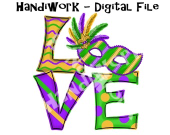Love with Mardi Gras mask PNG File, Mardi Gras mask love design, Mardi Gras love Sublimation Design, Mardi Gras Mask with feathers
