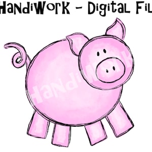 Diseño de png de cerdo de acuarela, diseño de cerdito rosa de dibujos animados, lindo cerdo de granja de sublimación, diseño de camisa de fiesta de cumpleaños de granja, acuarela de cerdo simple png
