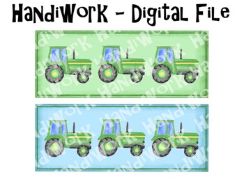 Watercolor tractor trio png design, green and yellow tractor trio sublimation design, painted tractor kids shirt design, farming trio png