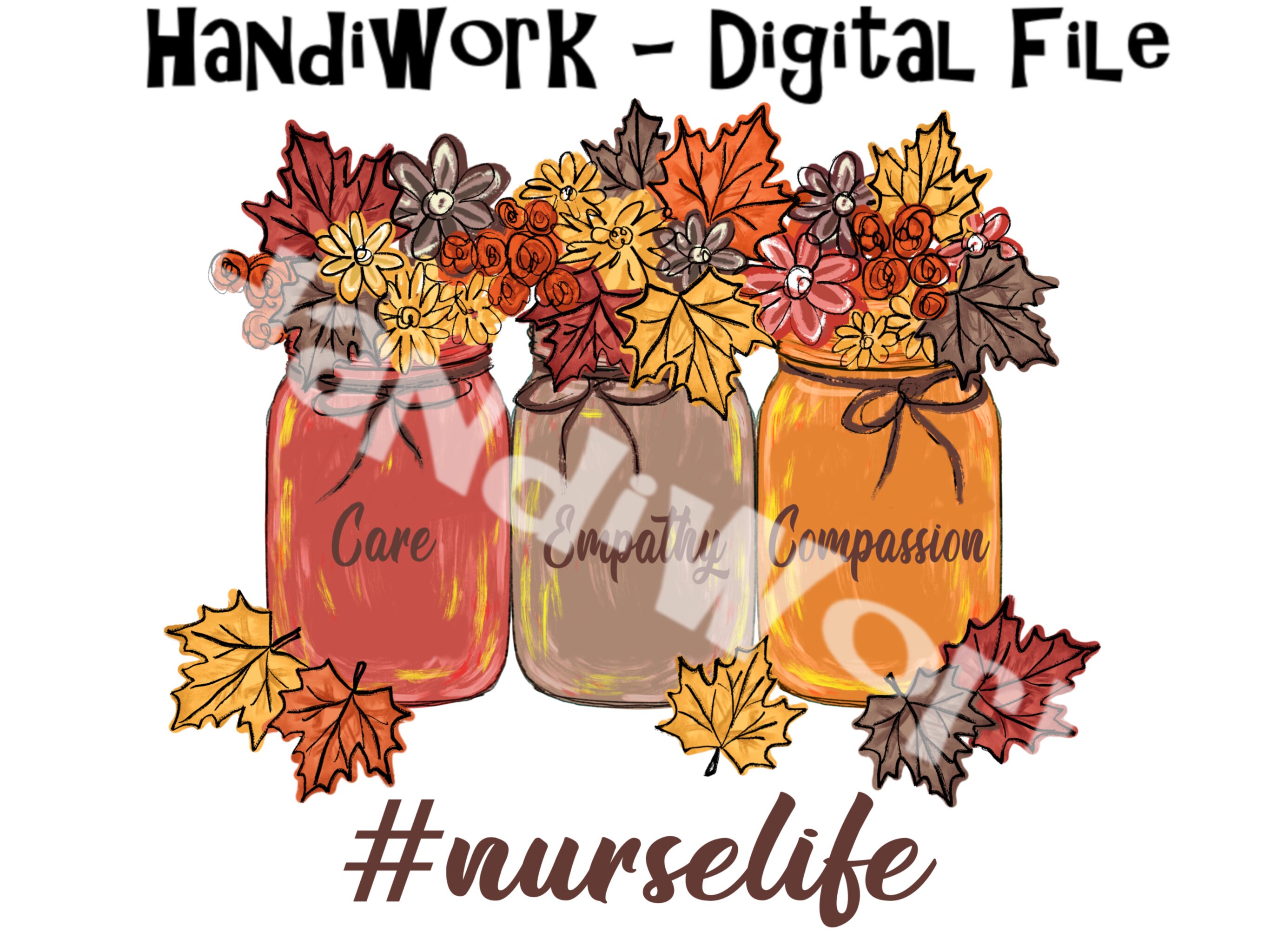 Nursing Fall Mason Jar Png Design, Mason Jars With Fall Flowers and ...