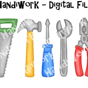 Watercolor tools png design, cute boy tools sublimation design, watercolor tools boy shirt design png, construction tools png design