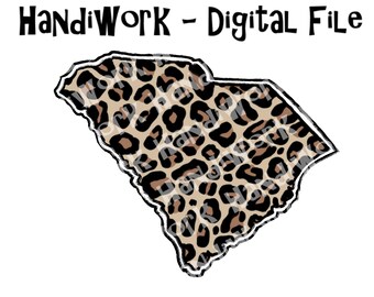 Cheetah print South Carolina state png design, leopard print South Carolina outline sublimation png, SC animal print silhouette