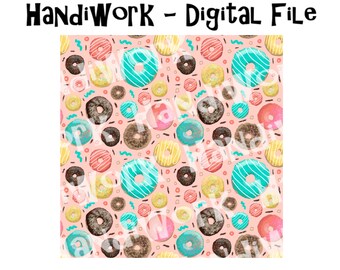 Süße Donuts nahtloses digitales Papier png, viele Donuts Sublimationspapier, Donuts nahtloses Design, buntes Donutspapier, digitale Donuts