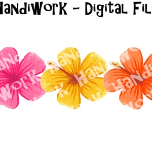 Hibiscus trio png design, colorful hibiscus flower sublimation, hibiscus clip art, tropical flowers clip art, tropical flower trio png