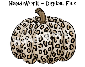 Cheetah Pumpkin PNG File, Watercolor Cheetah Pumpkin, Pumpkin Fall Sublimation Design, Halloween Pumpkin design, Cheetah Print fall png file