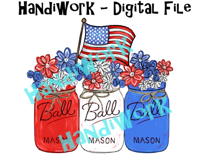 4th of july mason jar decor