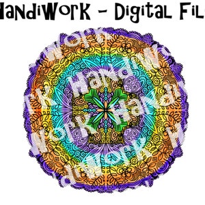 Regenboogmandala png-ontwerp, kleurrijk mandala-sublimatieontwerp, gedetailleerd regenboogmandala digitaal ontwerp png, mooie gedetailleerde mandala