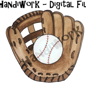 Baseball in Glove PNG File, Watercolor Baseball in glove Design, Baseball Glove design, Baseball in Glove Sublimation Design, Baseball glove