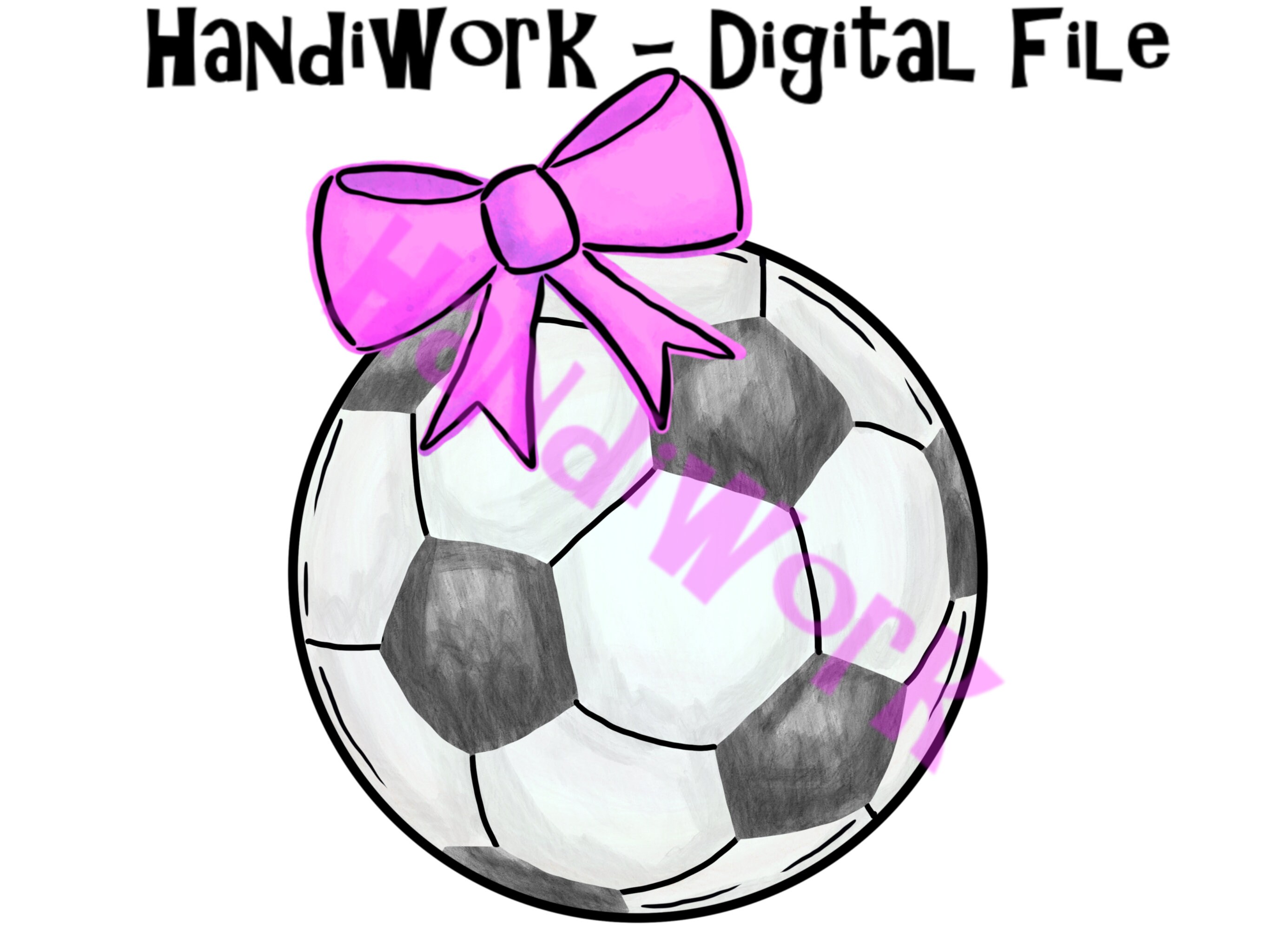 Girly Soccer Ball PNG File Watercolor Girl Soccer Ball | Etsy