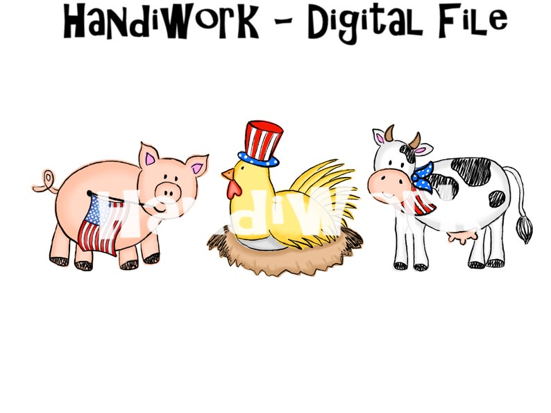 farm animal trio Farm animal July 4th design png farm animal Fourth of July sublimation design Independence Day farm animal design trio