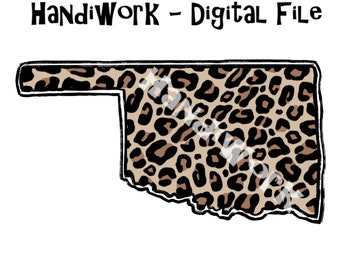 Cheetah Oklahoma state png design, leopard Oklahoma sublimation design, animal print Oklahoma state shirt design, Oklahoma state art