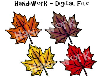 Fall leaves PNG Files, Watercolor fall leaves clip art, Fall Sublimation Designs, colored fall leaves, multicolored fall leaves, fall leaves