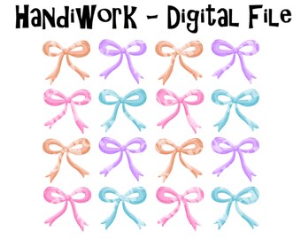 Pastel girly ribbon sublimation design file, ribbon png design for card making, watercolor ribbon full shirt design png