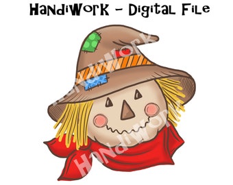 Boy scarecrow PNG File, Watercolor scarecrow, Boy scarecrow Sublimation Design, Fall scarecrow head, autumn scarecrow, child scarecrow png