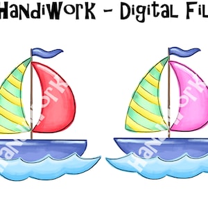Watercolor Sailboat png design, cute sailboat sublimation design, colorful summer sailboat png design, kids sailboat shirt design png